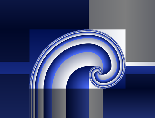 Ilustracja wektorowa spirala szary i niebieski projekt pÅ‚ytki