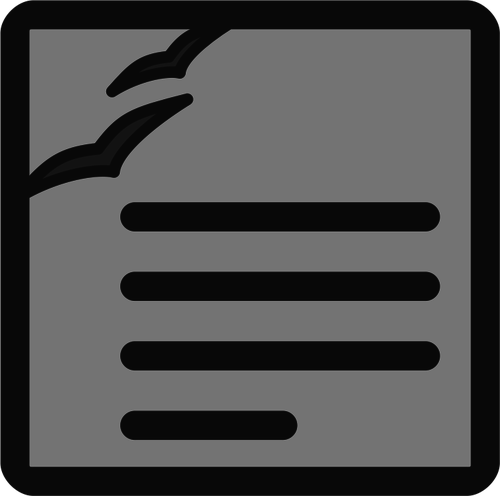 Grafica vettoriale di icona del documento di wordprocessing computer grigio