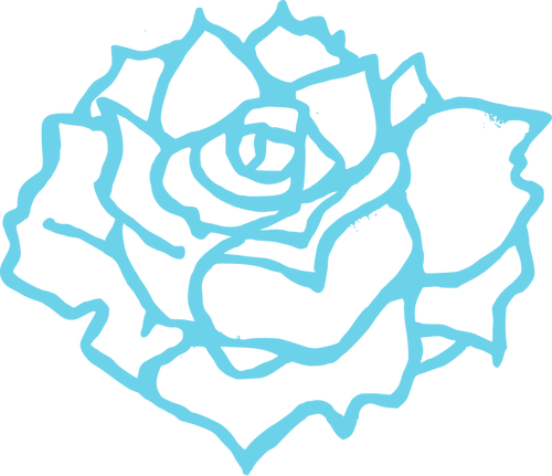 Illustration vectorielle de pleine floraison est passÃ© en contour bleu