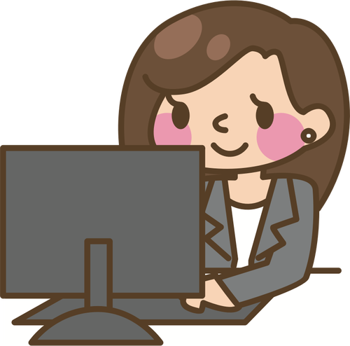 Female computer user vector image