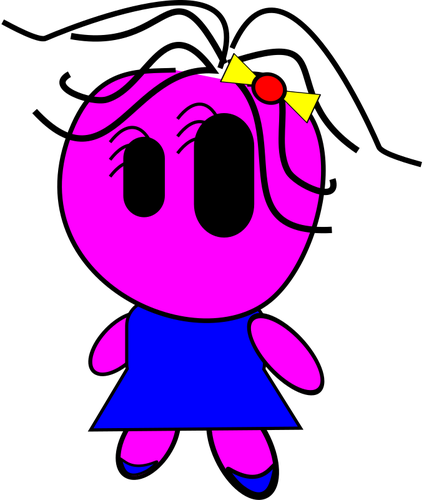 Imagem de vetor de menina-de-rosa dos desenhos animados