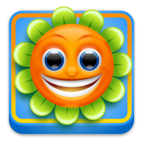 Happy sunflower app icon vector drawing