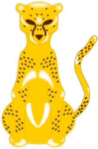 Vector image of drawn yellow leopard