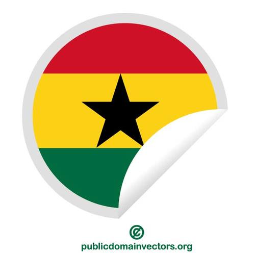 Ronde peeling sticker met vlag van Ghana