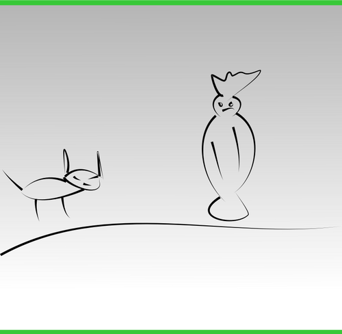 Dibujo vectorial fantasma y gato