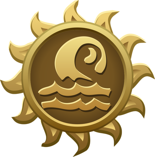 Clip-art vector do emblema do sol em forma de grendaline