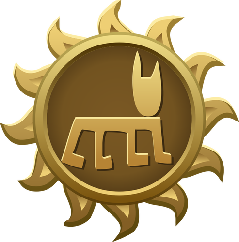 Emblema en forma de grÃ¡ficos vectoriales sol humbaba