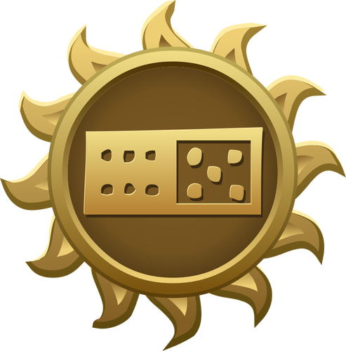 Vectorillustratie van gouden dominos embleem