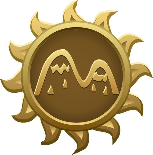 Vektor-Bild des goldenen HÃ¼gel-Emblems