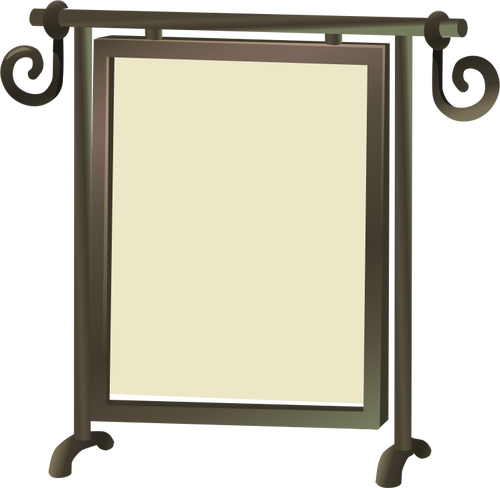 FristÃ¥ende spegel med brun ram vektor ClipArt