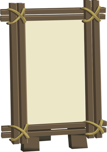 Vektorgrafik av trÃ¤ inramad spegel