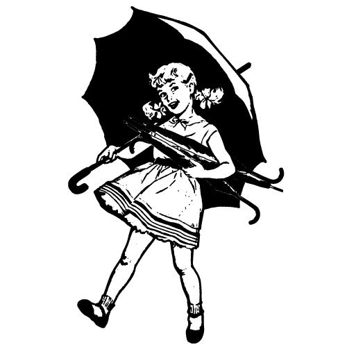 MÃ¤dchen mit Regenschirm-Vektor-illustration