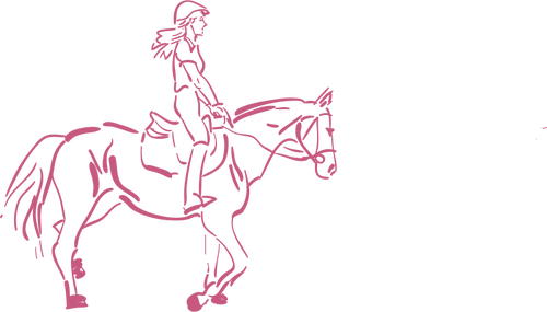 Chica montando a caballo vector illustration