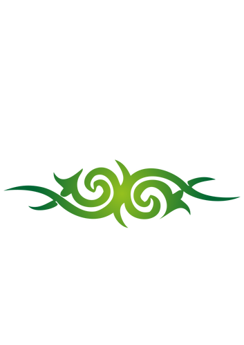 Vektor menggambar simetris hijau atas halaman dekorasi
