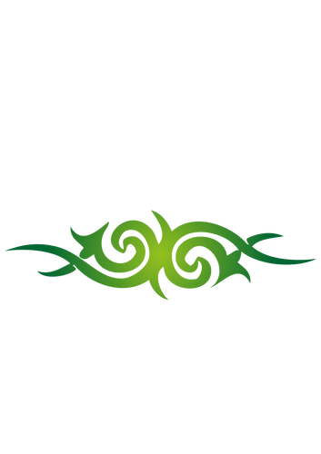 Vektor menggambar simetris hijau atas halaman dekorasi