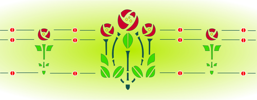 Rosas en una ilustraciÃ³n de fondo verde