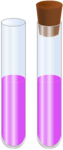Vektorgrafikk av to glass rÃ¸r med vÃ¦ske