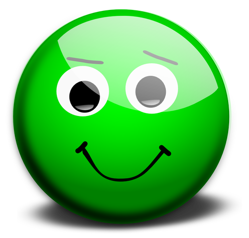 Dibujo vectorial de cara feliz verde
