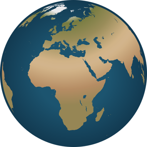 UmriÃŸ vektor zeichnung des Globus mit Blick auf Europa und Afrika