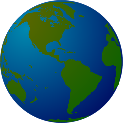 Globe aan Noord- en Zuid-Amerika vector tekening
