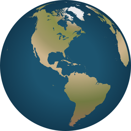 Globe ÄelÃ­ Amerika vektorovÃ½ obrÃ¡zek