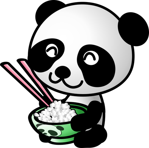 Panda og ris