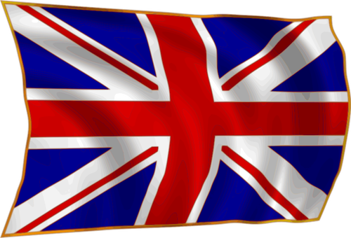 BritskÃ¡ vlajka ve vÄ›tru vektorovÃ© ilustrace
