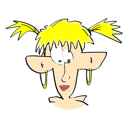 Cartoon-Dame mit Klappe-Ohren-Vektor-Bild