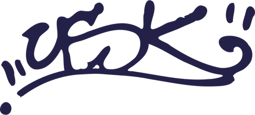 Vector illustration of purple graffiti tag