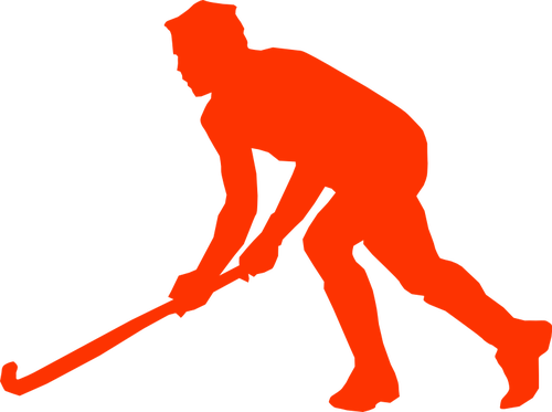 Silhouette-vektor-ClipArt-Grafik des Gras-Eishockeyspieler
