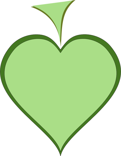 ZelenÃ© srdce s tmavÄ› zelenÃ¡ tlustÃ© ÄÃ¡ry hranice vektorovÃ© ilustrace