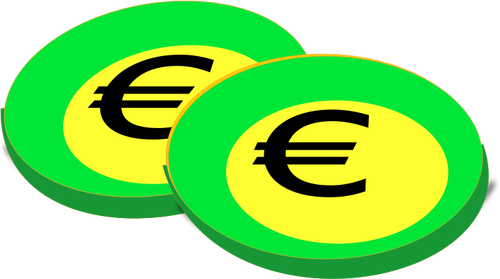 Ilustracja monet euro zielony