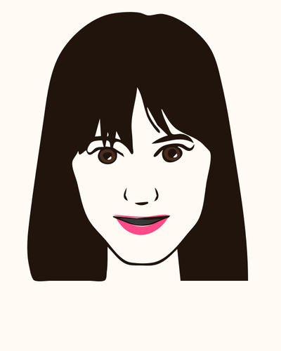 IlustraciÃ³n vectorial de muchacha con avatar de labios rosados