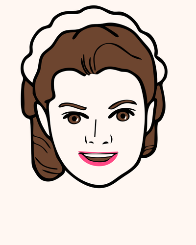 Vector Illustrasjon av ung jente ansikt avatar pÃ¥ rosa bakgrunn