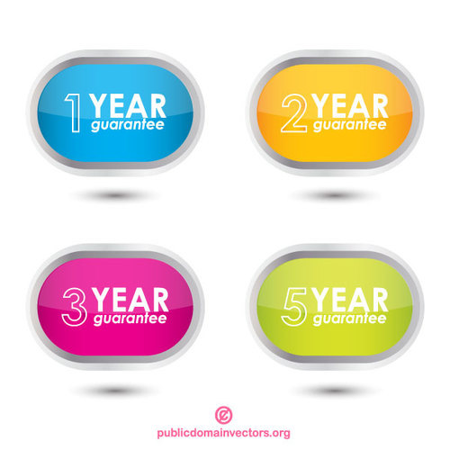 One year guarantee buttons