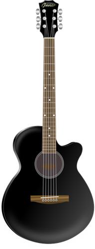 Zwarte akoestische gitaar