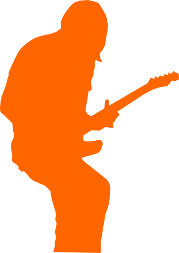 RockovÃ½ kytarista silueta vektorovÃ½ obrÃ¡zek