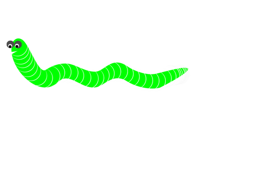 Groene cartoon worm