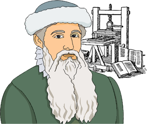 Johannes Gutenberg vektorovÃ½ obrÃ¡zek