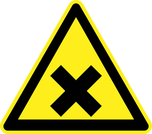 Schadelijke gevaar waarschuwingsbord vector afbeelding