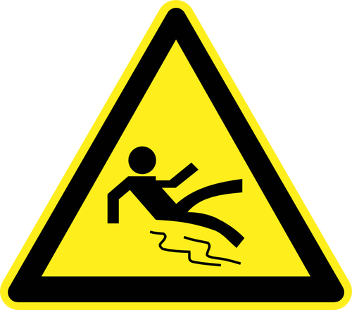 Segnale di avvertimento di pericolo pavimento scivoloso vettoriale immagine
