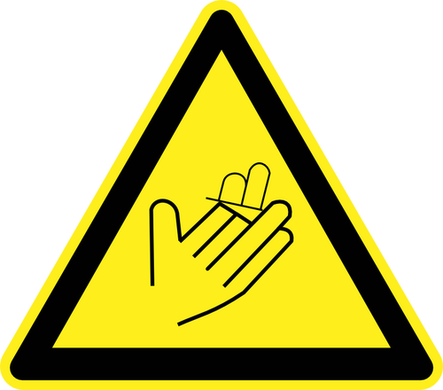 Schneiden Sie / trennen Sie Hazard Warning Sign-Vektor-Bild