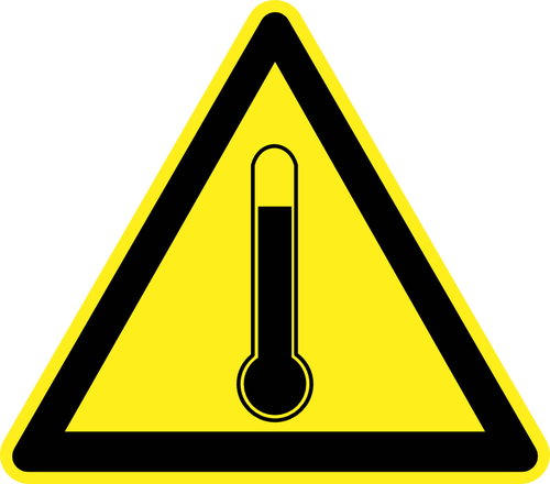 Sinal de aviso de perigo de temperatura vector imagem