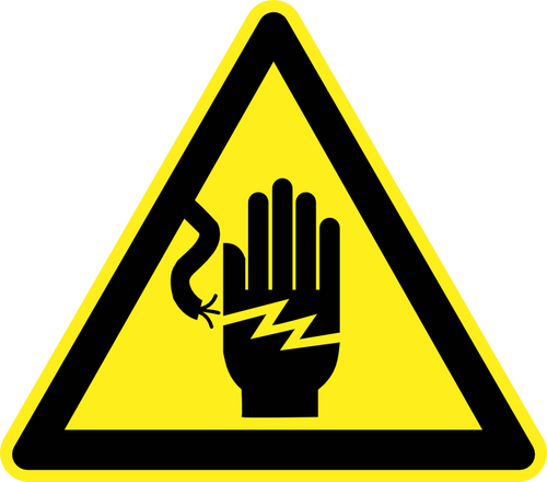 Imagem de vetor de sinal de advertÃªncia de perigo de fios de linha aberta