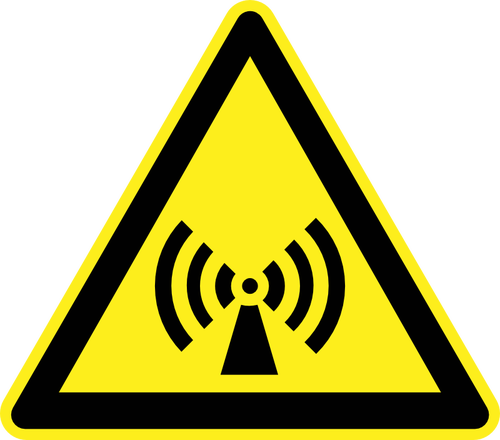 Radio waves hazard warning sign vector image