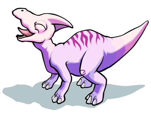 Smilende fiolett dinosaur