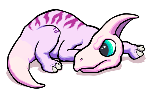 Dinosaurio color rosa