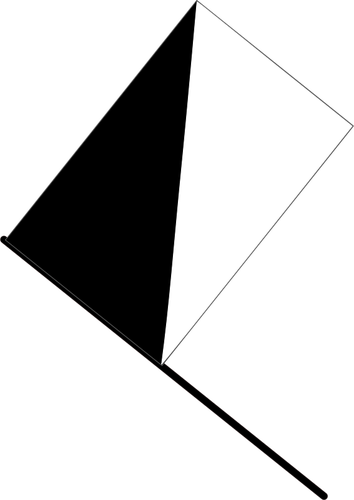 MetÃ  nero, metÃ  bandiera bianca grafica vettoriale