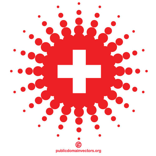 Flagge der Schweiz Halbton-Effekt