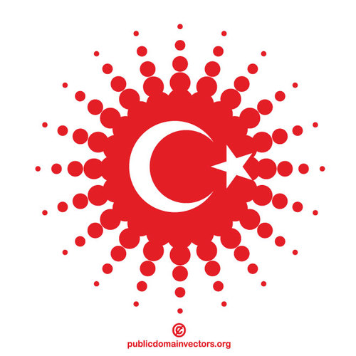 Elemento de diseÃ±o de semitono de la bandera turca